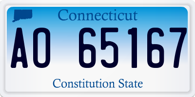 CT license plate AO65167