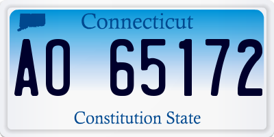 CT license plate AO65172