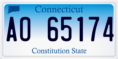 CT license plate AO65174