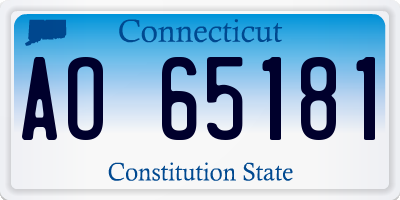 CT license plate AO65181