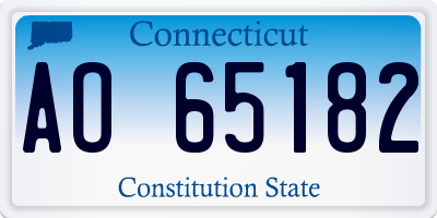 CT license plate AO65182
