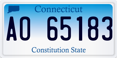 CT license plate AO65183