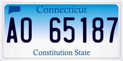 CT license plate AO65187