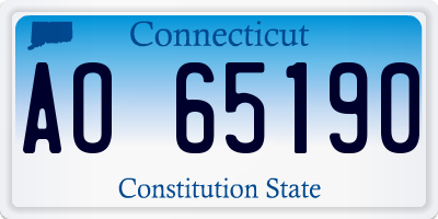 CT license plate AO65190