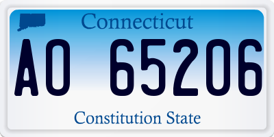 CT license plate AO65206