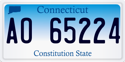 CT license plate AO65224