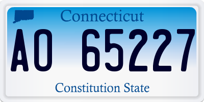 CT license plate AO65227