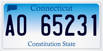CT license plate AO65231