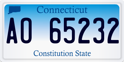 CT license plate AO65232