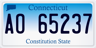 CT license plate AO65237