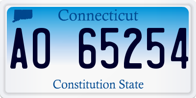 CT license plate AO65254