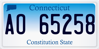 CT license plate AO65258