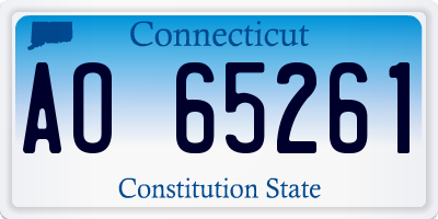 CT license plate AO65261