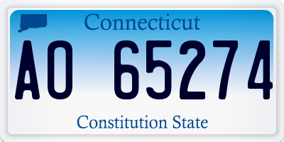 CT license plate AO65274