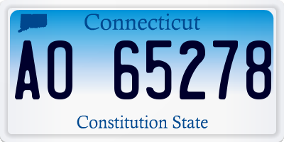 CT license plate AO65278
