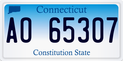 CT license plate AO65307
