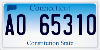 CT license plate AO65310