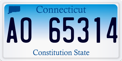 CT license plate AO65314