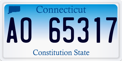 CT license plate AO65317
