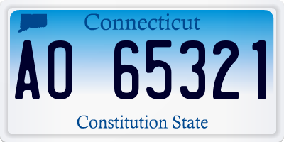 CT license plate AO65321