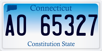 CT license plate AO65327