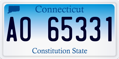 CT license plate AO65331