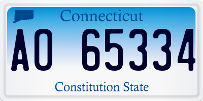 CT license plate AO65334