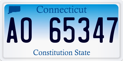 CT license plate AO65347