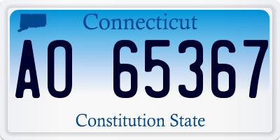 CT license plate AO65367
