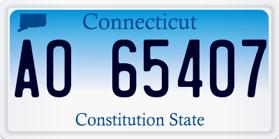 CT license plate AO65407