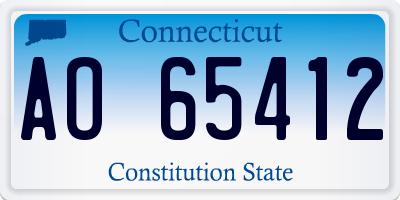 CT license plate AO65412