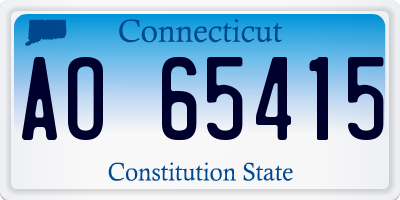 CT license plate AO65415