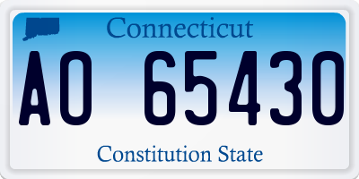 CT license plate AO65430