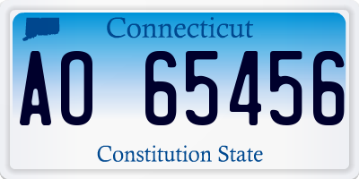 CT license plate AO65456