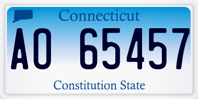 CT license plate AO65457