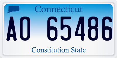CT license plate AO65486