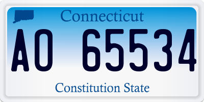CT license plate AO65534