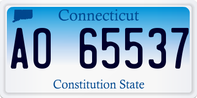 CT license plate AO65537