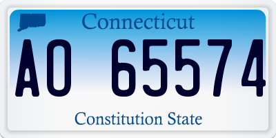 CT license plate AO65574