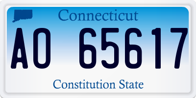 CT license plate AO65617