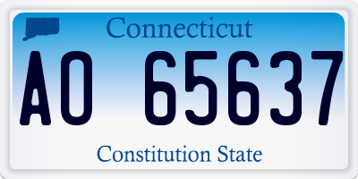 CT license plate AO65637