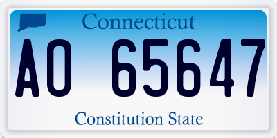 CT license plate AO65647