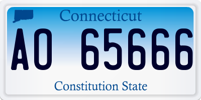 CT license plate AO65666