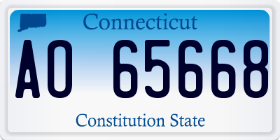 CT license plate AO65668