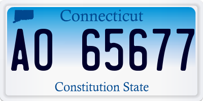 CT license plate AO65677