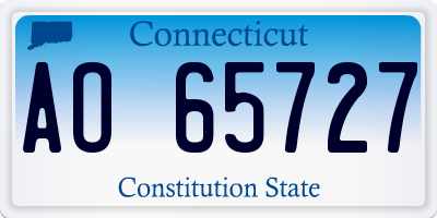 CT license plate AO65727