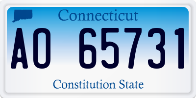 CT license plate AO65731