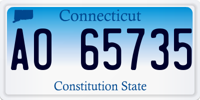 CT license plate AO65735