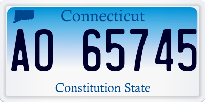 CT license plate AO65745