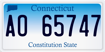 CT license plate AO65747